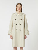 Trench-coat à double boutonnage en sergé imperméable - Naturel