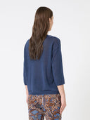 Pull oversize en fil de lin - Bleu