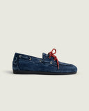 Mocassin bateau en denim brossé | Bleu foncé