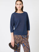 Pull oversize en fil de lin - Bleu