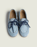 Mocassin bateau en denim brossé | Bleu clair