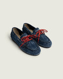 Mocassin bateau en denim brossé | Bleu foncé