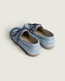 Mocassin bateau en denim brossé | Bleu clair