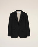 Black New Wool Straight Single Breasted Jacket