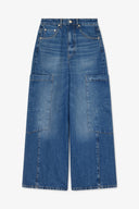 Jean cargo ample en denim rigide