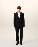 Black New Wool Straight Single Breasted Jacket