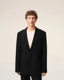 Black New Wool Straight Single Breasted Jacket