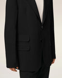 Black New Wool Straight Single Breasted Jacket