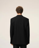 Black New Wool Straight Single Breasted Jacket
