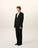 Black New Wool Straight Single Breasted Jacket