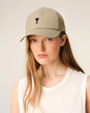 Beige Cotton Ami De Coeur Embroidery Cap