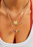 COLLIER - BIG TALISMAN BLUE/PURPLE Mya Bay
