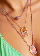 COLLIER - PINK RAINBOW EYE BOHEME Mya Bay
