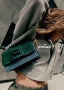 Sac à Bandoulière Hogan H-Bag Vert Bleu Ciel Hogan
