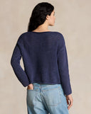 Pull drapeau en coton et lin pointelle Ralph Lauren