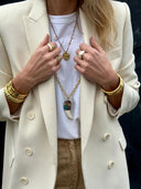 Sautoir corne écru et turquoise Lavezzi  dear charlotte