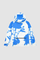 Veste technique à fleurs bleues