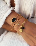 Bracelet Mini Stones spinelle noire  NILAI
