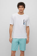 T-SHIRT COUPE AMPLE EN COTON AVEC IMPRIMÉ DEVANT ET DOS BOSS