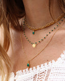 Collier Mini Stones quartz emeraude NILAI