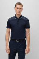 POLO COUPE AJUSTÉE EN COTON INTERLOCK AVEC COL ZIPPÉ Boss