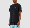 TAUT EMBROI HEART LOGO T-SHIRT - NAVY