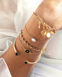 Bracelet Mini Stones spinelle noire  NILAI