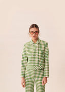 veste Tara Jarmon Virginia khaki green gingham
