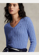 pull Ralph Lauren col en V torsadé en coton