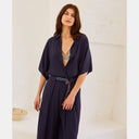 CHEMISIER BROOKLYN EN CRÊPE MÉLANGE DE SOIE - PE23 - BLEU NUIT Momoni