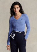 pull Ralph Lauren col en V torsadé en coton