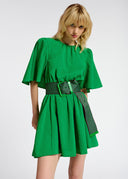 Mini-robe verte à manches cape Essentiel