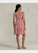Robe fleurie en crêpe à manches gigot Ralph Lauren