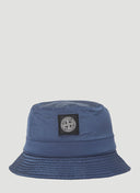Logo Patch Bucket Hat in Blue Stone Island