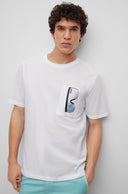 T-SHIRT COUPE AMPLE EN COTON AVEC IMPRIMÉ DEVANT ET DOS BOSS