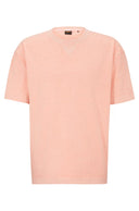 T-SHIRT OVERSIZE EN JERSEY DE COTON AVEC LOGO BRODÉ BOSS ORANGE