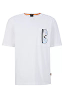 T-SHIRT COUPE AMPLE EN COTON AVEC IMPRIMÉ DEVANT ET DOS BOSS