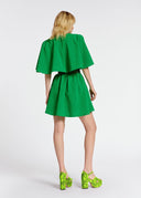 Mini-robe verte à manches cape Essentiel