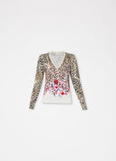 pull Liu Jo animalier avec fleurs