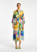 Robe chemise midi à imprimé fleuri Essentiel