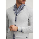 cardigan State of Art avec détails contrasté - greige uni