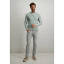 cardigan State of Art mouliné en maille grain de riz - jade/gris claire