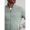 cardigan State of Art mouliné en maille grain de riz - jade/gris claire