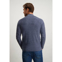 cardigan State of Art mouliné en maille grain de riz - gris-bleu/marine