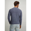 pull State of Art Pull en coton avec un motif mélangé texturé - gris-bleu/marine