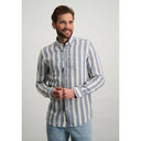 chemise State of Art en sergé et mélange de lin - gris-bleu/kaki