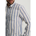 chemise State of Art en sergé et mélange de lin - gris-bleu/kaki