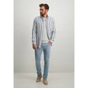 chemise State of Art en sergé et mélange de lin - gris-bleu/kaki