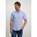 chemise State of Art à manches courtes et col boutonné - blanc/gris-bleu