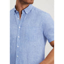 chemise State of Art à manches courtes et col boutonné - blanc/gris-bleu